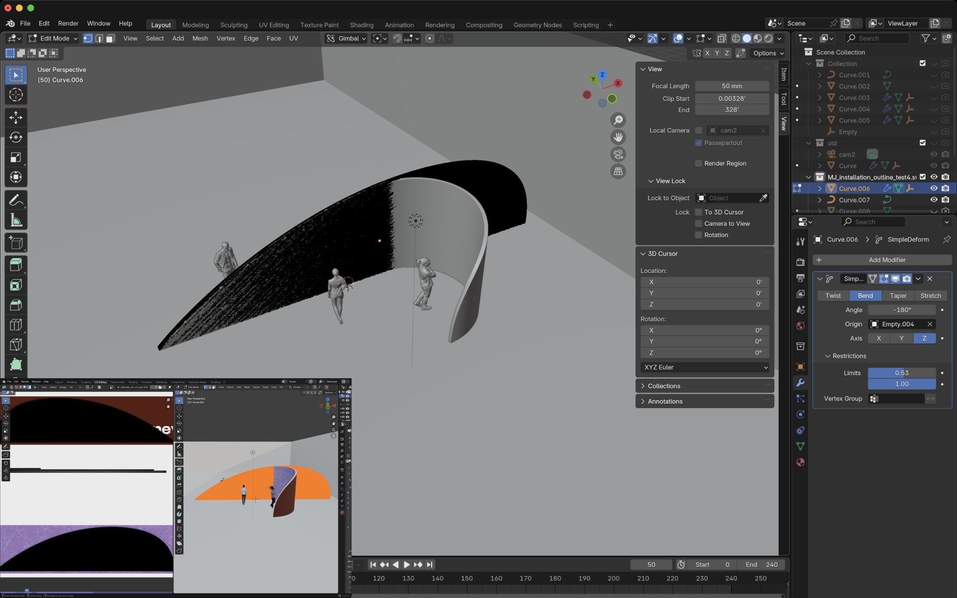 Modeling and UV mapping workflow in Blender.